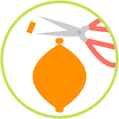 Knot the end of the second balloon and trim off any excess rubber