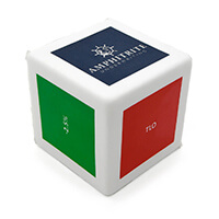 An example of a screen printed stress ball