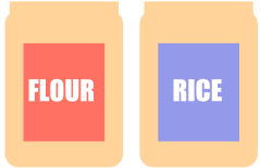 A small bag of either long grain rice or flour