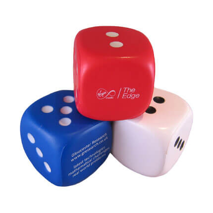 Dice Stress Balls With Logos