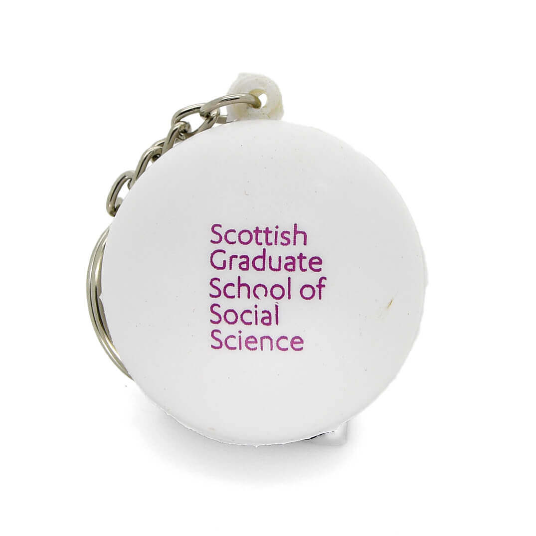 White Stress Ball Keyring Rear View