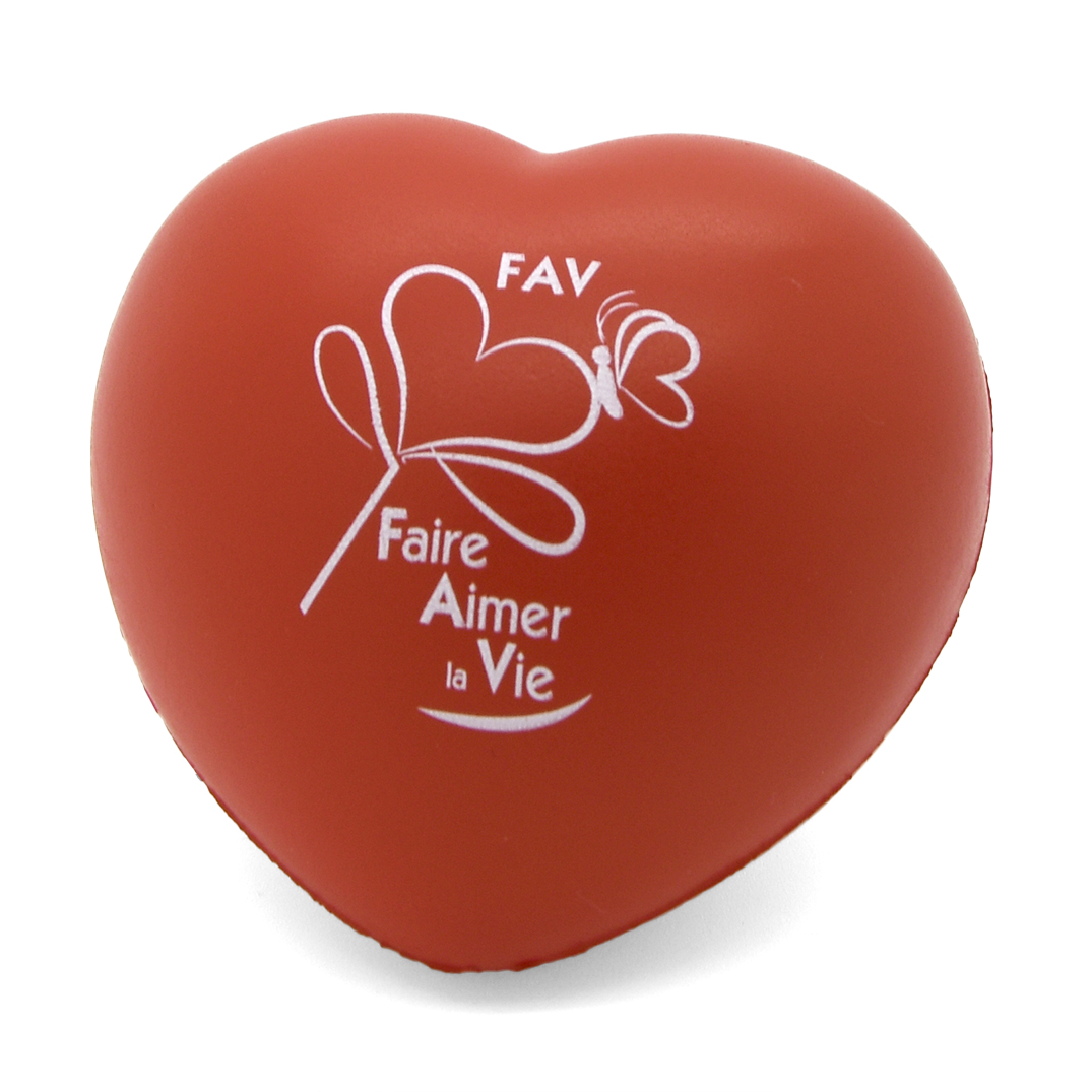 Red Heart Shaped Stress Ball Rear View