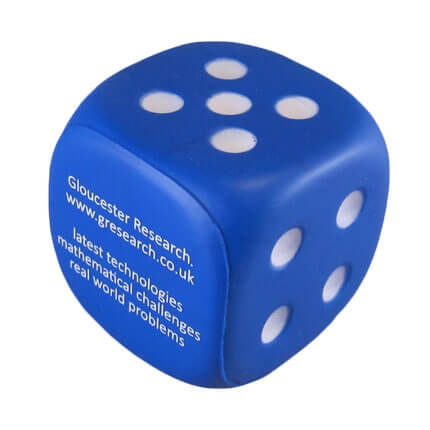 Blue Dice Shaped Stress Ball