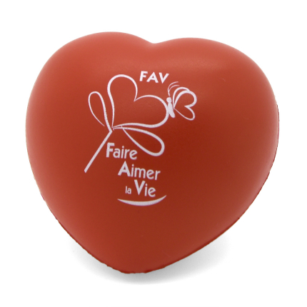 Red Heart Shaped Stress Ball Rear View