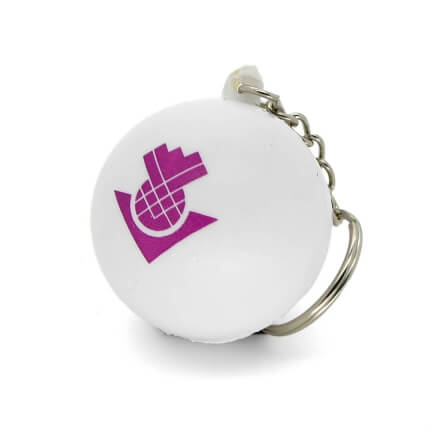 White Stress Ball Keyring Alternate Front View