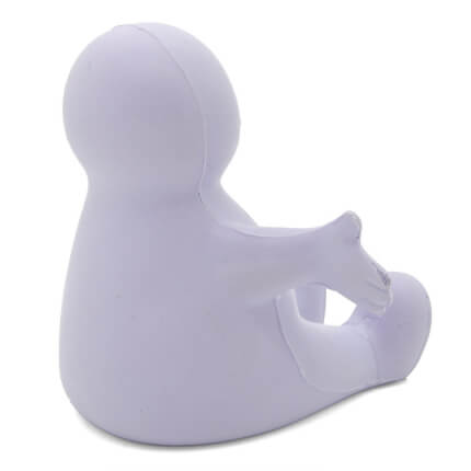 White Stress Smiley Phone Holder Rear View