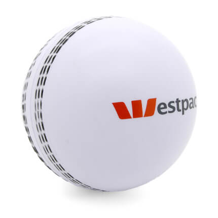 White Cricket Stress Ball Front View