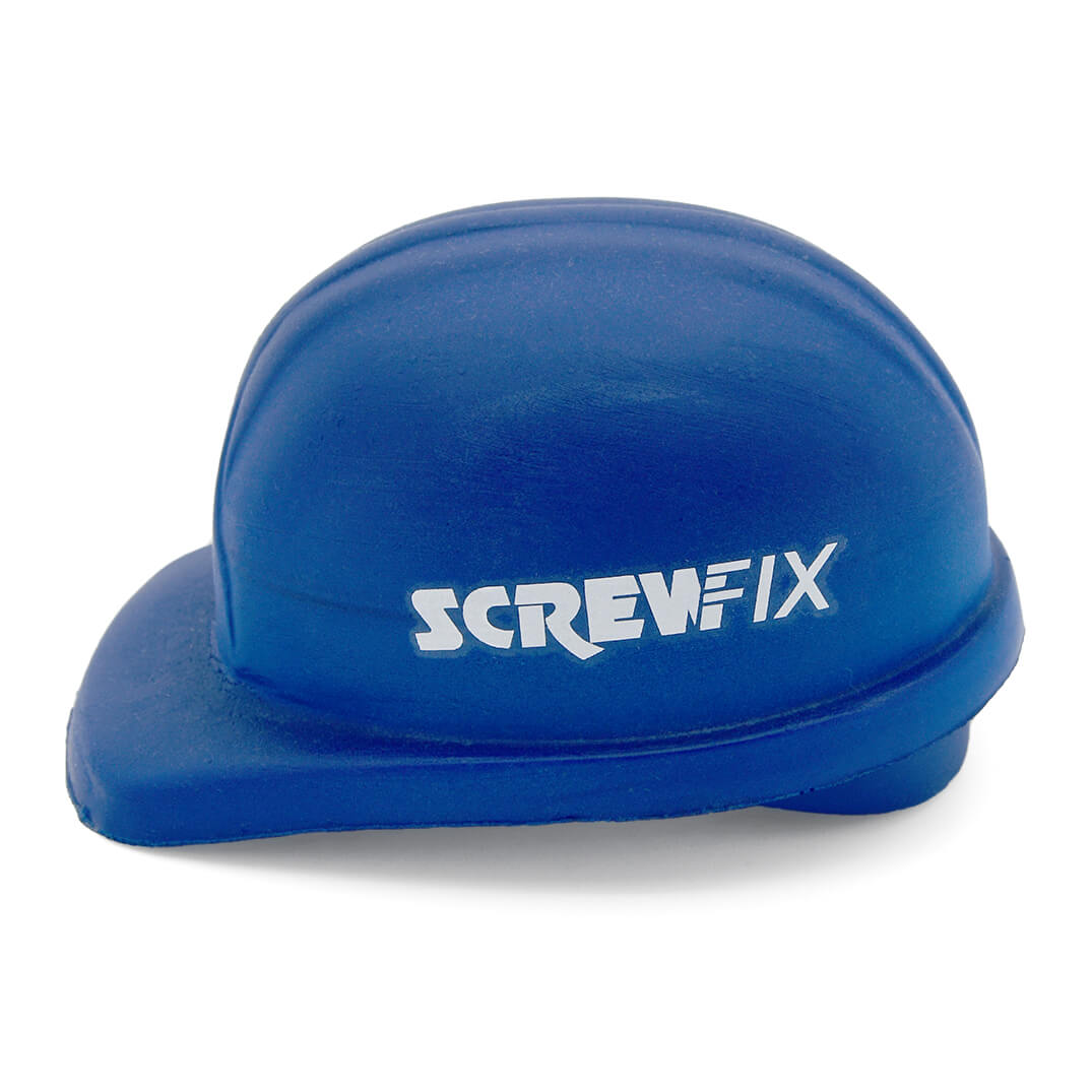 Blue Hard Hat Stress Ball Side View